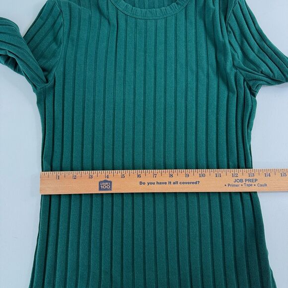 A New Day Women's Long Sleeve Ribbed Green Tee Top Size S Small - Picture 6 of 10